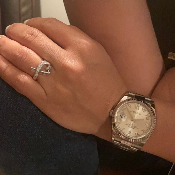 18W single loving heart ring 5.5 - Picture 2 of 6